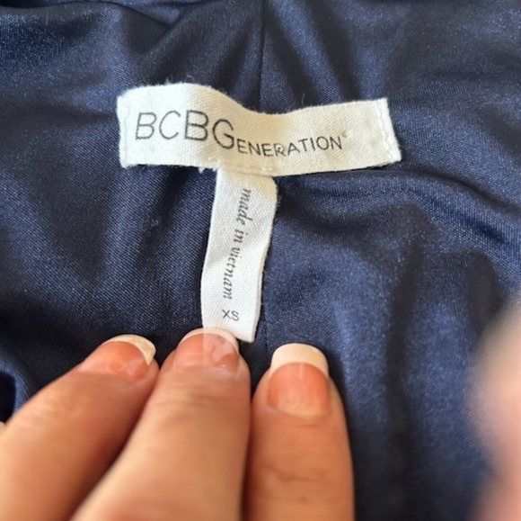 BCBGeneration Surplice Faux Wrap Midi Dress V-neck Blue XS - Picture 6 of 7